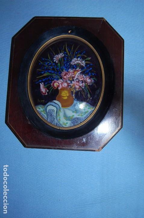 Otros objetos de arte: ANTIGUA MINIATURA CRISTAL PINTADO - Foto 1