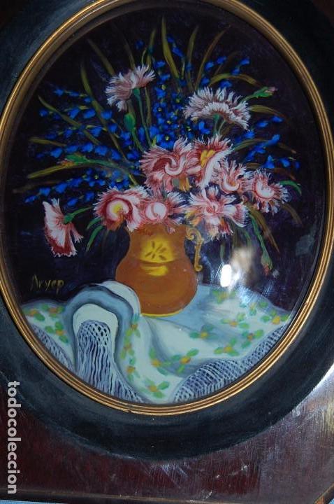 Otros objetos de arte: ANTIGUA MINIATURA CRISTAL PINTADO - Foto 2
