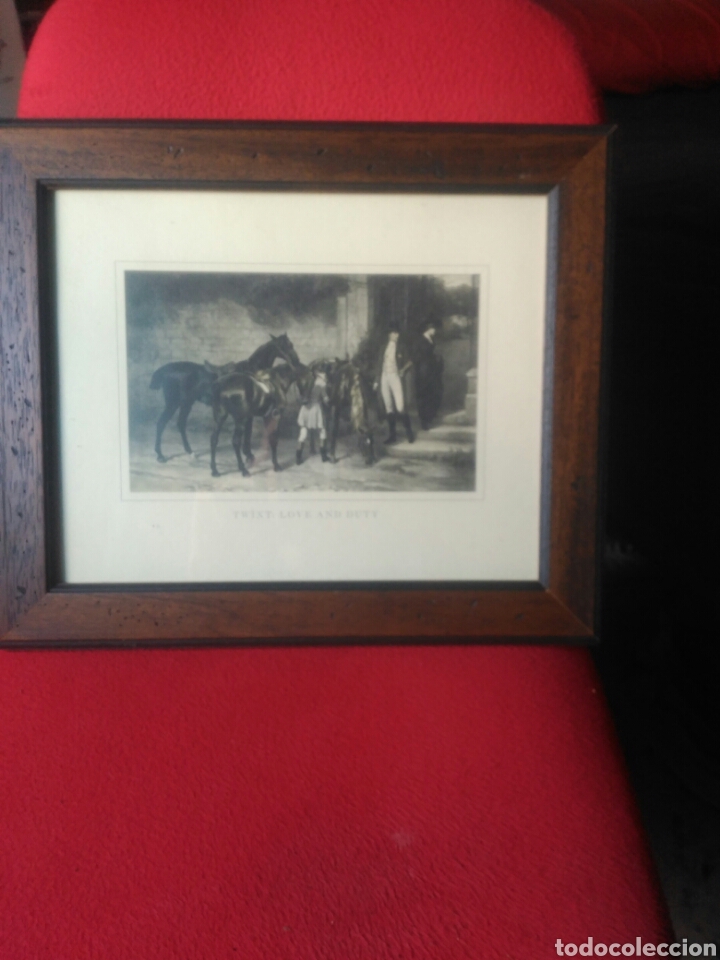 Otros objetos de arte: Cuadro imagen antigua con caballos - Foto 2