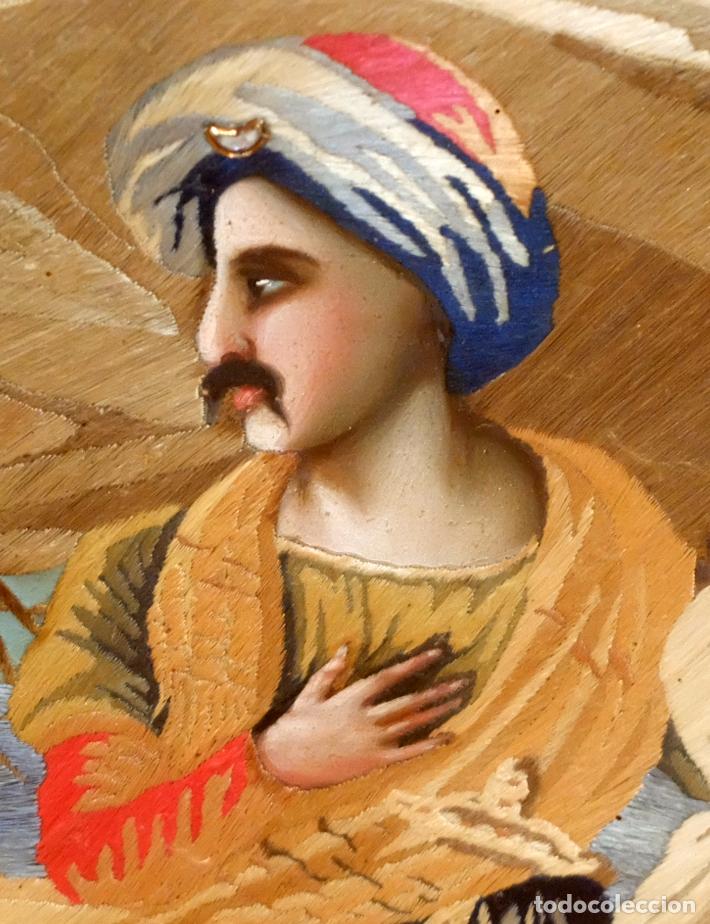 Otros objetos de arte: COMPOSICI&Oacute;N BORDADA Y PINTADA SOBRE SEDA DEL SIGLO XIX. - Foto 4