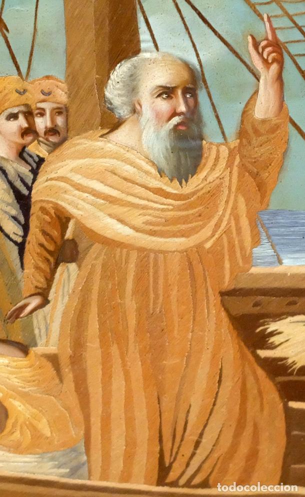 Otros objetos de arte: COMPOSICI&Oacute;N BORDADA Y PINTADA SOBRE SEDA DEL SIGLO XIX. - Foto 6