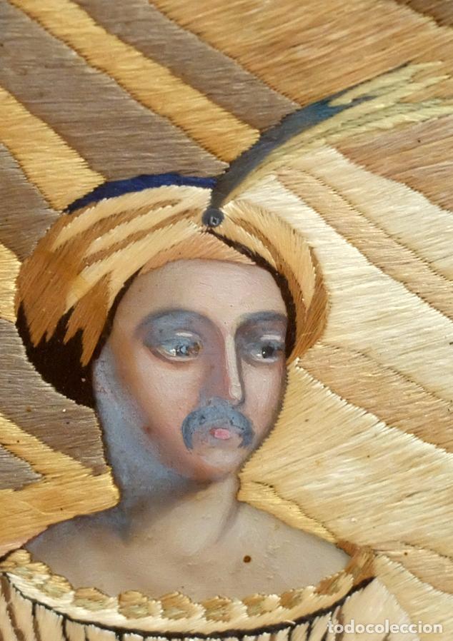 Otros objetos de arte: COMPOSICI&Oacute;N BORDADA Y PINTADA SOBRE SEDA DEL SIGLO XIX. - Foto 4