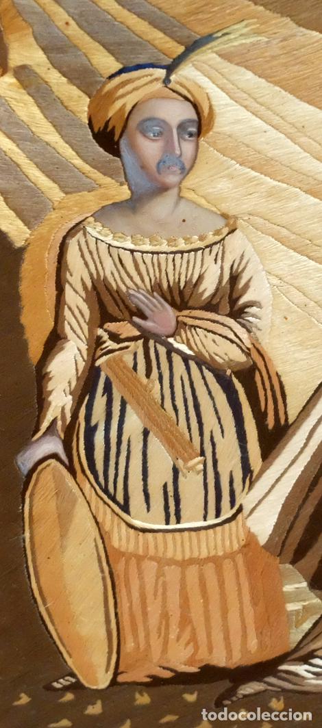 Otros objetos de arte: COMPOSICI&Oacute;N BORDADA Y PINTADA SOBRE SEDA DEL SIGLO XIX. - Foto 5