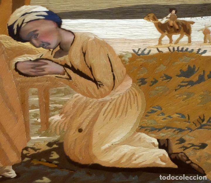 Otros objetos de arte: COMPOSICI&Oacute;N BORDADA Y PINTADA SOBRE SEDA DEL SIGLO XIX. - Foto 7
