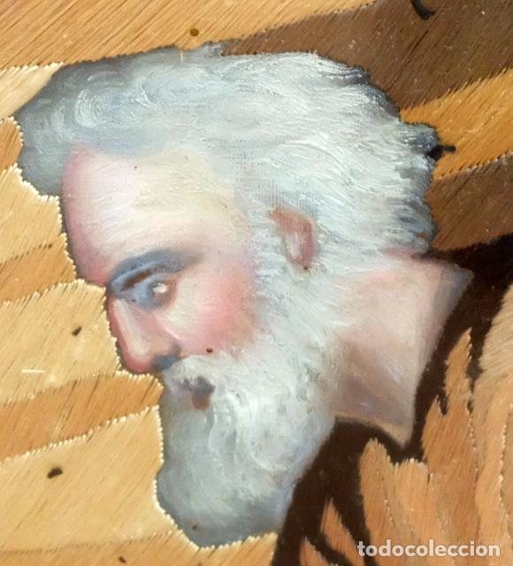 Otros objetos de arte: COMPOSICI&Oacute;N BORDADA Y PINTADA SOBRE SEDA DEL SIGLO XIX. - Foto 12