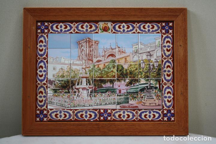 Art: PANEL DE AZULEJOS DE MANUEL L&Oacute;PEZ V&Aacute;ZQUEZ. GRANADA (1920-2004). FIRMADO.