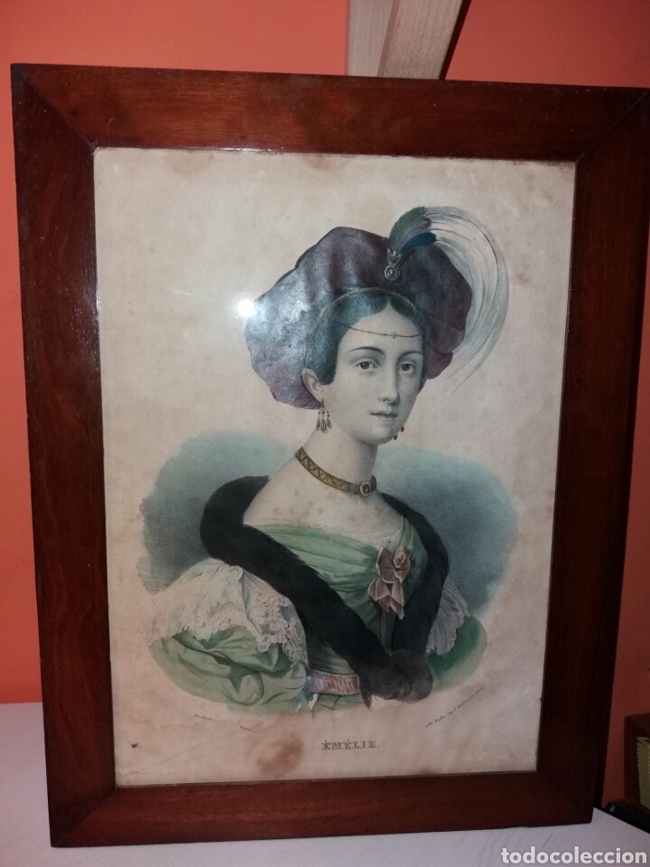 Otros objetos de arte: Antiguo retrato &Eacute;M&Eacute;LIE - Foto 2