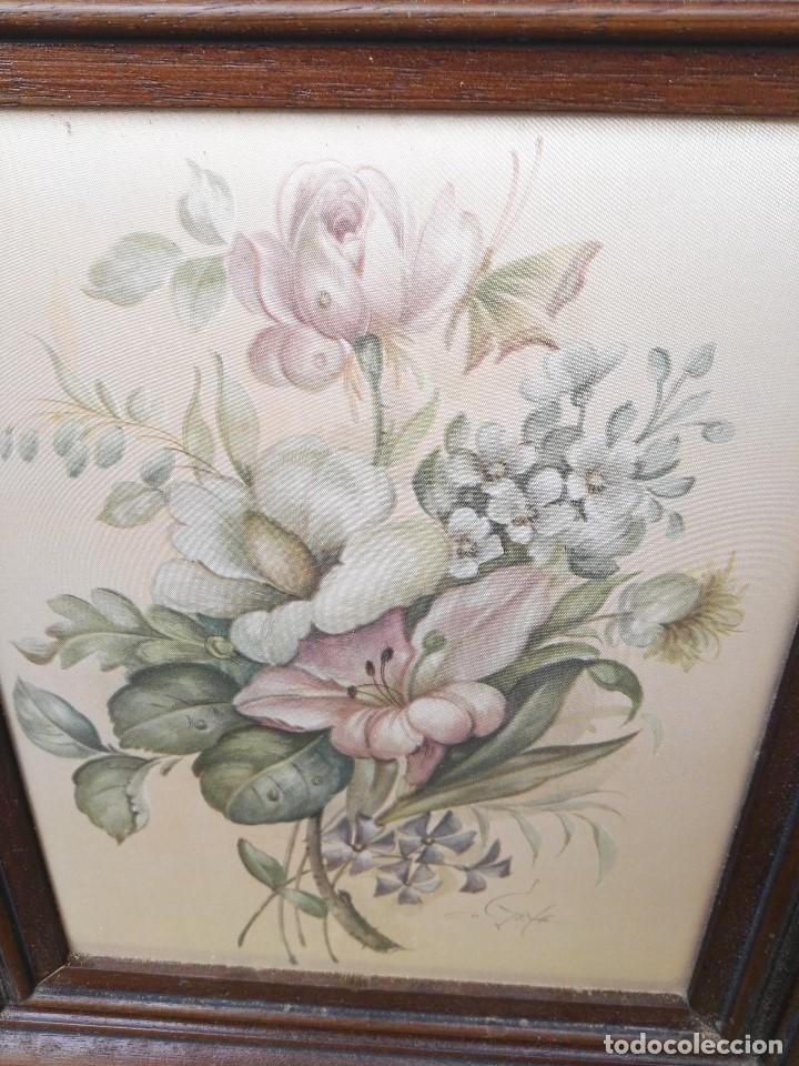 Otros objetos de arte: Cuadro de flores sobre tela. - Foto 2
