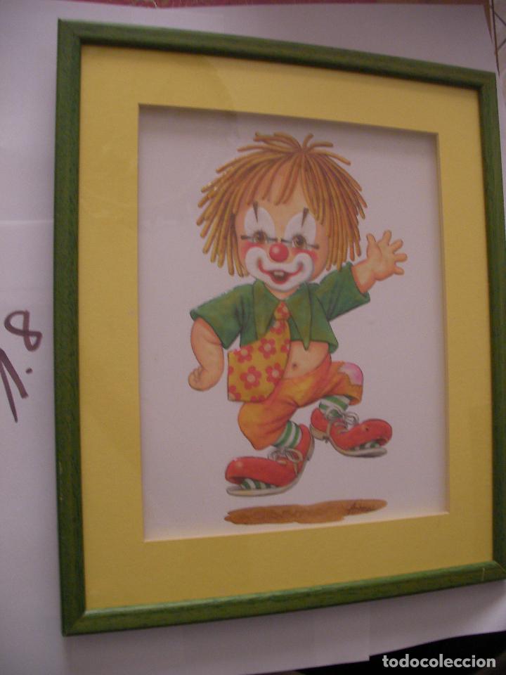 Otros objetos de arte: CUADRO CON ANTIGUA LAMINA PAYASO - Foto 1