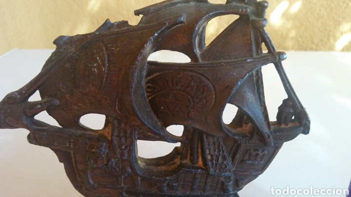 Otros objetos de arte: BARCO CREO QUE DE BRONCE REPLICA BARCO SANTAMARIA - Foto 2