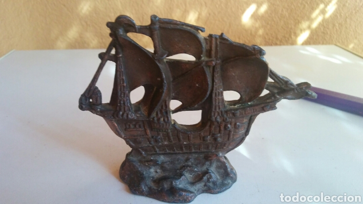 Otros objetos de arte: BARCO CREO QUE DE BRONCE REPLICA BARCO SANTAMARIA - Foto 5