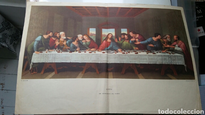 Otros objetos de arte: A Ceia - lamina Leonardo da Vinci - 1948 - Foto 1