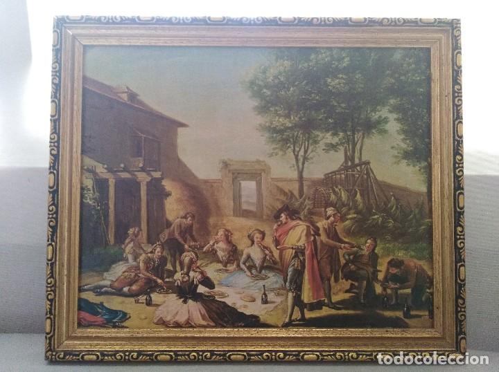 Otros objetos de arte: Antigua l&aacute;mina sobre tablex enmarcada - Foto 1