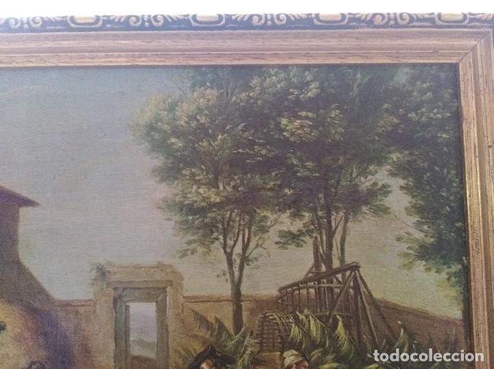 Otros objetos de arte: Antigua l&aacute;mina sobre tablex enmarcada - Foto 3