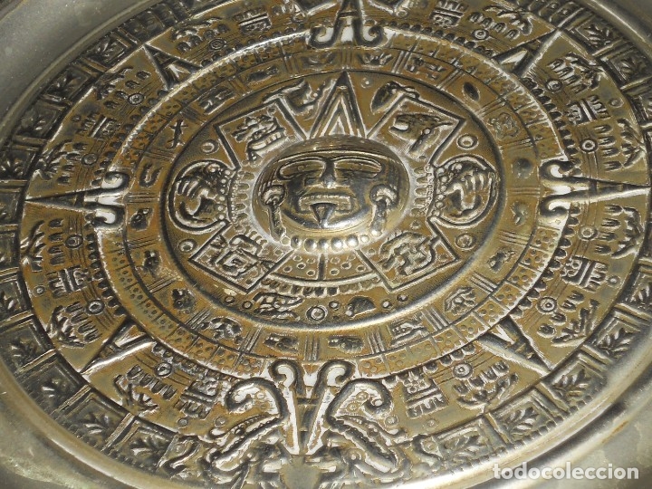 Otros objetos de arte: PLATO AZTECA DE ALPACA  CON BORDES EN NACAR - Foto 15