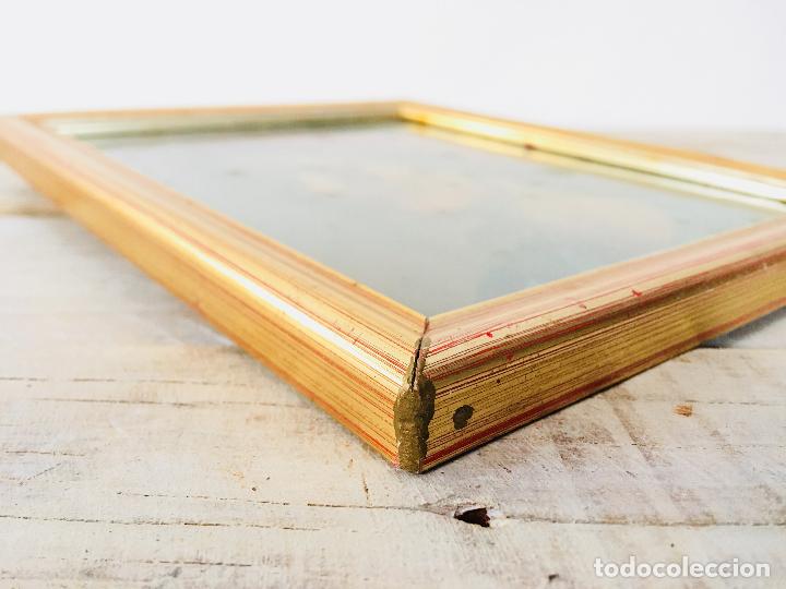 Otros objetos de arte: CUADRO RECTANGULAR DE MADERA Y CRISTAL - MARCO SOPORTE DORADO CON GANCHO PARA PARED - Foto 3
