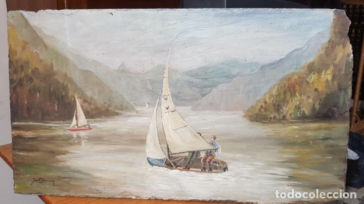 Arte: Preciosa pintura sobre pizarra