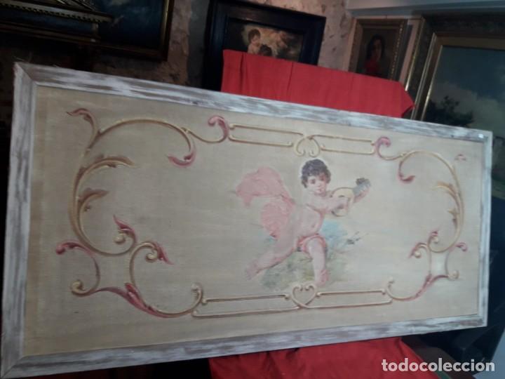 Otros objetos de arte: Tela tapiz pintada siglo XIX - Foto 1