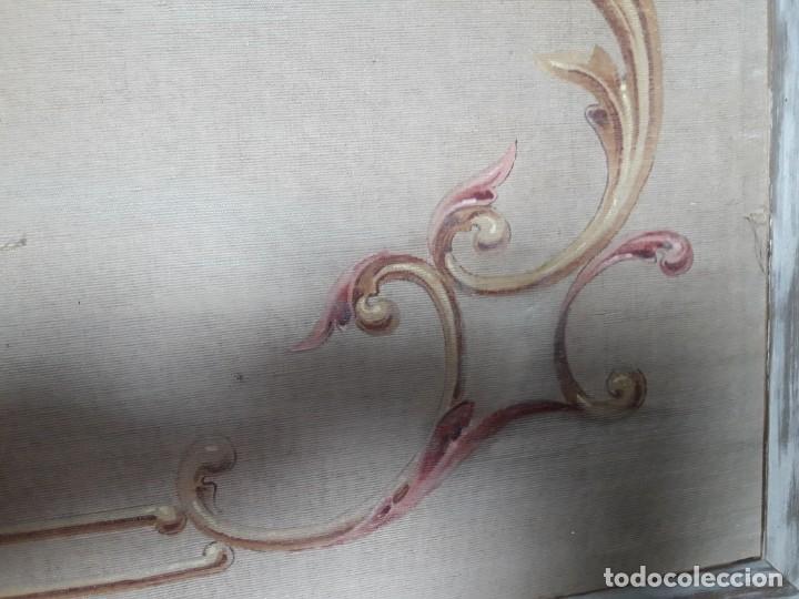 Otros objetos de arte: Tela tapiz pintada siglo XIX - Foto 4