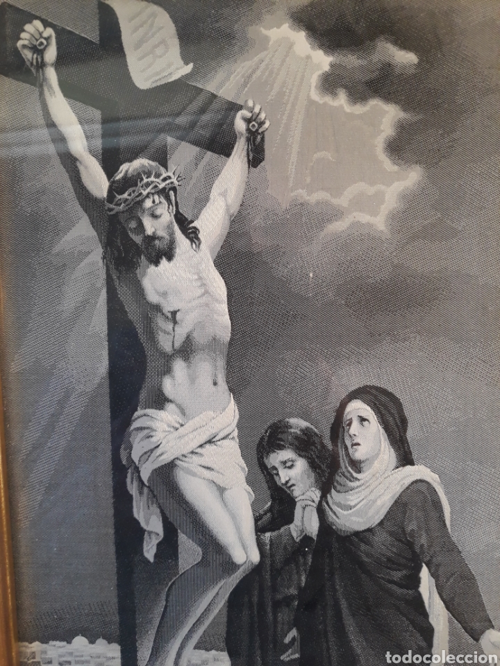 Otros objetos de arte: Imagen de seda tejida,Frederick Morgan.cristo. - Foto 2