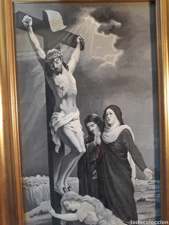 Otros objetos de arte: Imagen de seda tejida,Frederick Morgan.cristo. - Foto 3