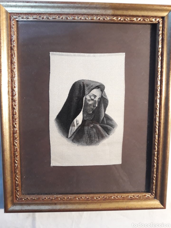 Otros objetos de arte: Imagen de seda tejida,Frederick Morgan.virgen. - Foto 1