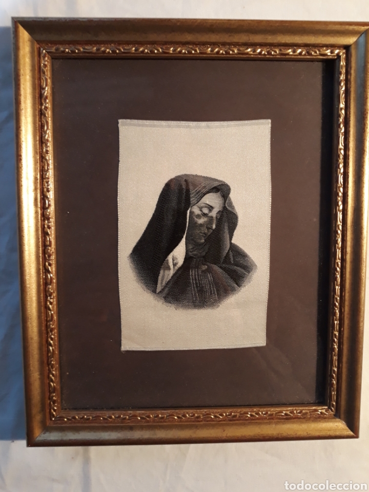 Otros objetos de arte: Imagen de seda tejida,Frederick Morgan.virgen. - Foto 3