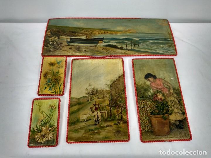 Otros objetos de arte: Lote cinco antiguas tablillas. - Foto 1