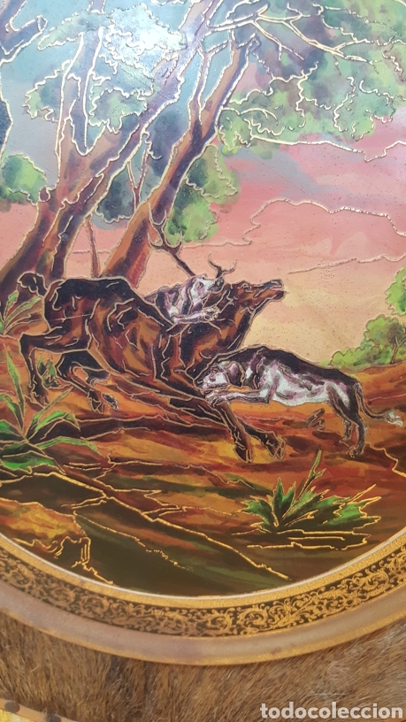 Otros objetos de arte: CAZA, TONDO ANTIGUO CON TEMA DE CAZA - Foto 3