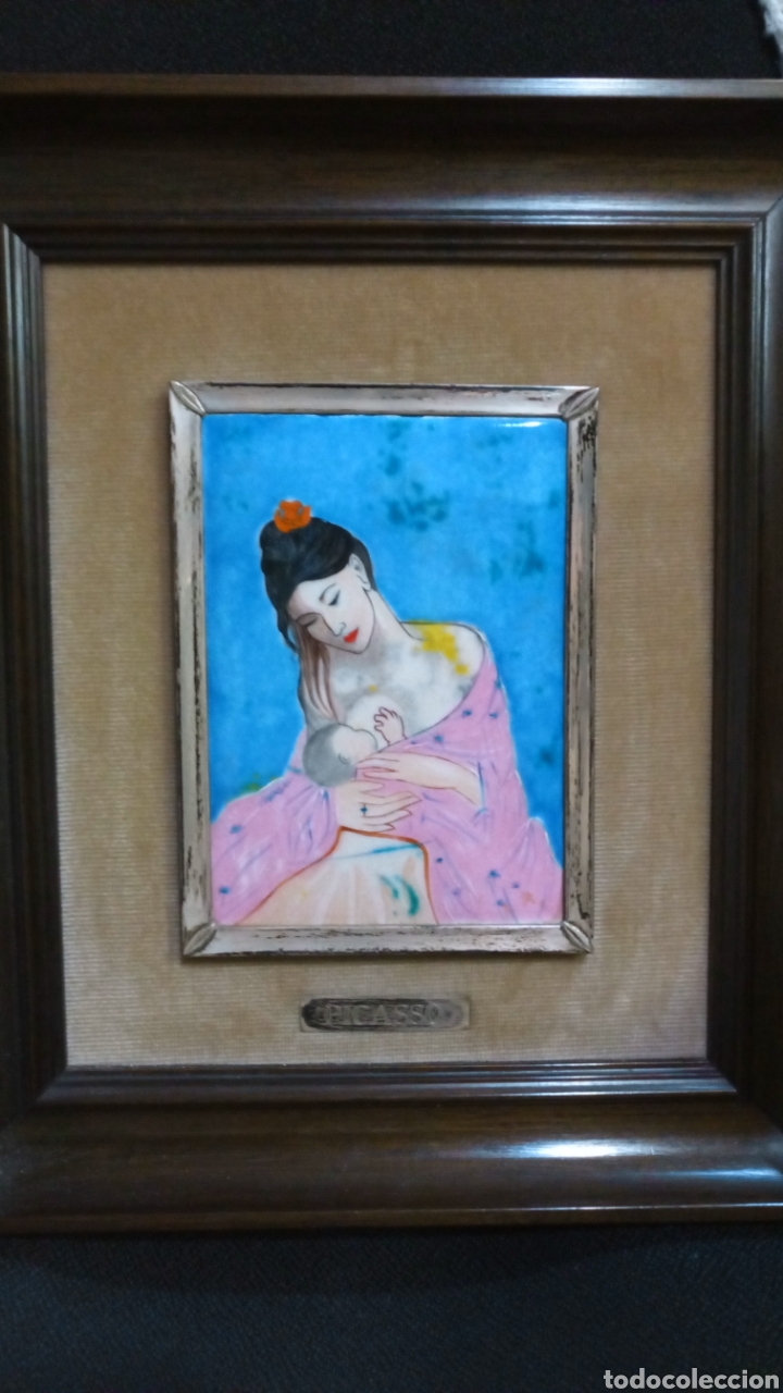 Varios objetos de Arte: Esmalte con reproducción Maternidad 1901 Picasso. - Foto 1 - 151977014