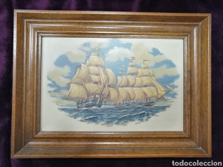 Otros objetos de arte: Azulejo enmarcado de barcos cl&aacute;sicos - Foto 1
