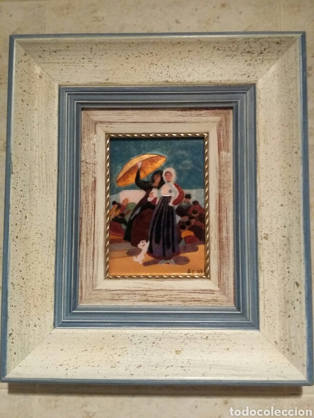 Otros objetos de arte: Dos cuadros de esmalte realizados a mano - Foto 1