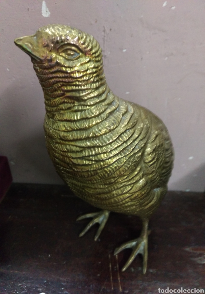 Otros objetos de arte: &Uacute;nica - figura PERDIZ CODORNIZ en bronce - Foto 1