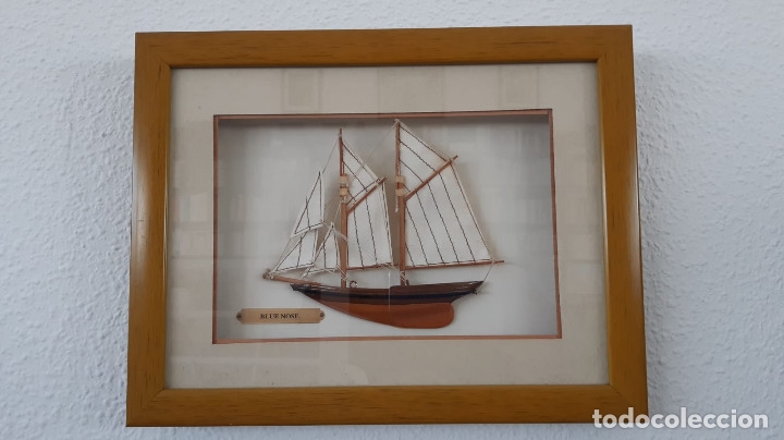 Otros objetos de arte: CUADRO MAQUETA GOLETA BLUENOSE - Foto 2