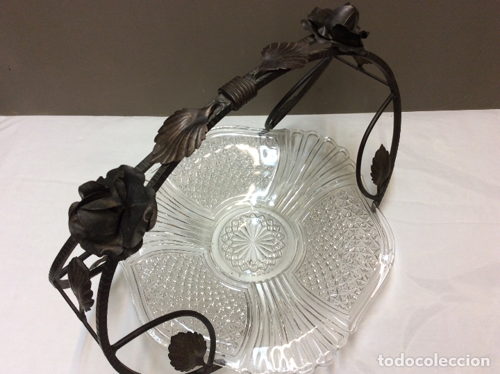 Otros objetos de arte: CESTA HIERRO FORJADO, EPOCA MODERNISTA. - Foto 2