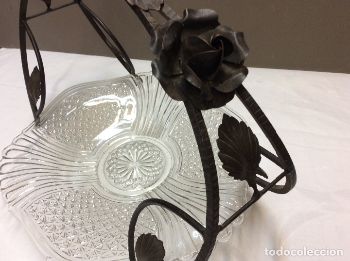 Otros objetos de arte: CESTA HIERRO FORJADO, EPOCA MODERNISTA. - Foto 3