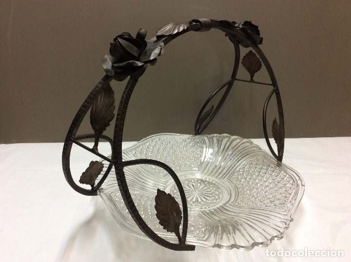 Otros objetos de arte: CESTA HIERRO FORJADO, EPOCA MODERNISTA. - Foto 4