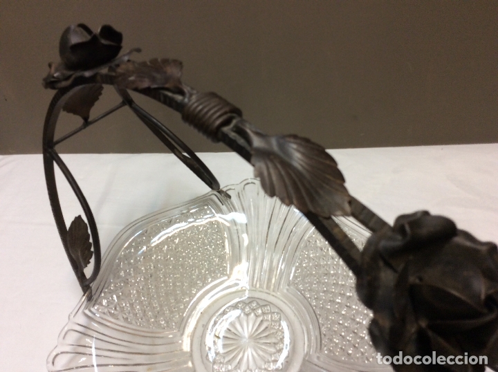 Otros objetos de arte: CESTA HIERRO FORJADO, EPOCA MODERNISTA. - Foto 7