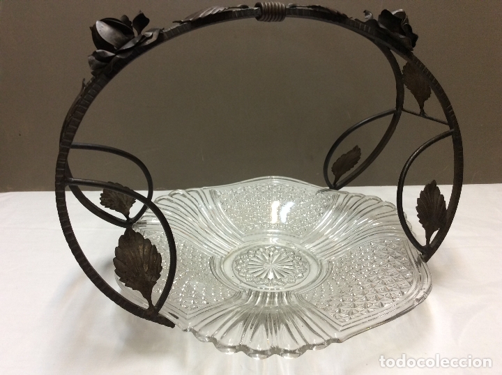 Otros objetos de arte: CESTA HIERRO FORJADO, EPOCA MODERNISTA. - Foto 8