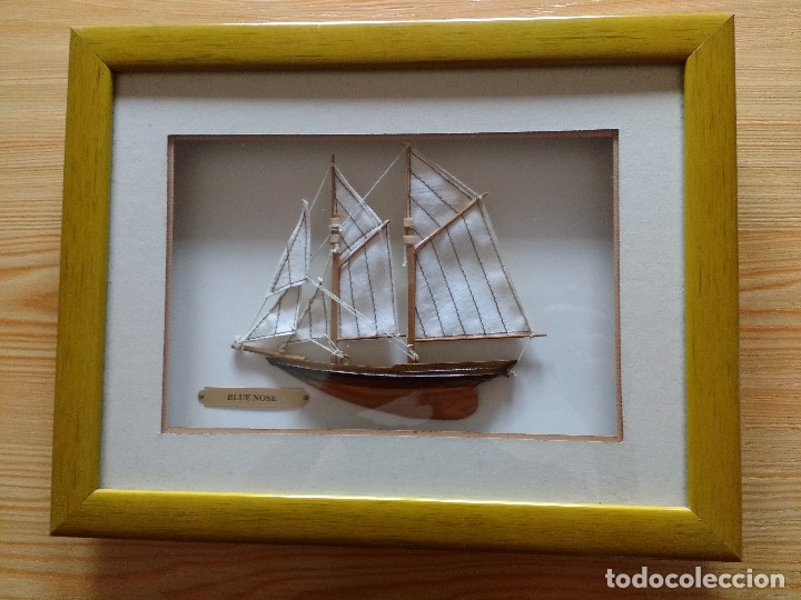 Otros objetos de arte: CUADRO MAQUETA GOLETA BLUENOSE - Foto 3