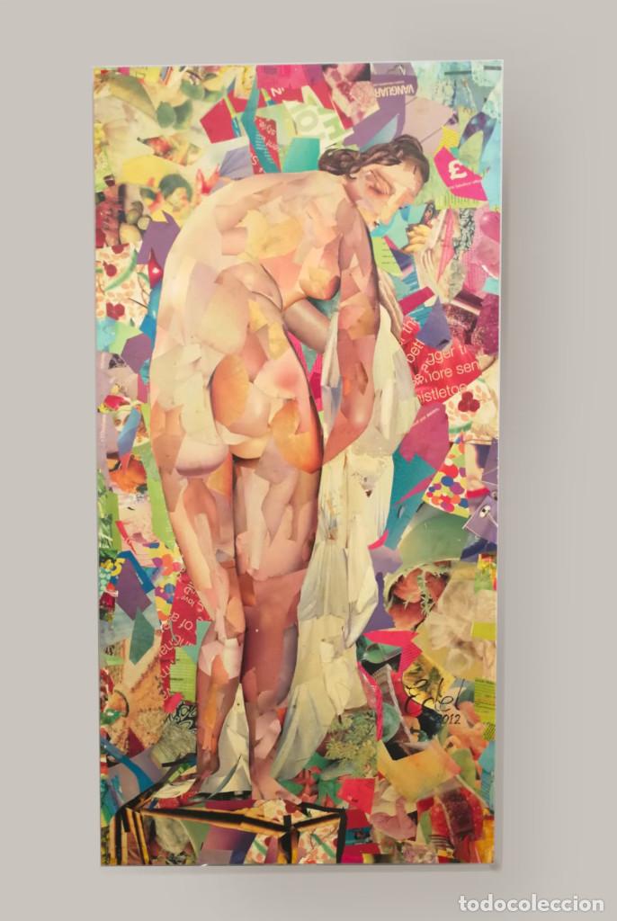 Otros objetos de arte: Espectacular Collage sobre madera Firmado Edel - Foto 1