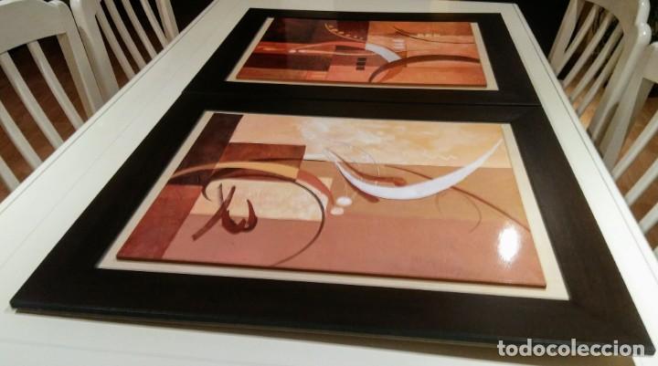 Otros objetos de arte: 2 CUADROS ABSTRACTOS. IMPRESION PLACAS DE MADERA - Foto 2