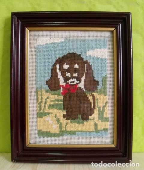 Otros objetos de arte: Cuadro Perro Punto Cruz - Foto 1
