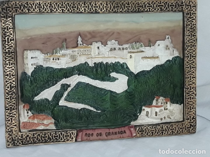 Otros objetos de arte: Bella placa de relieve Granada - Foto 3