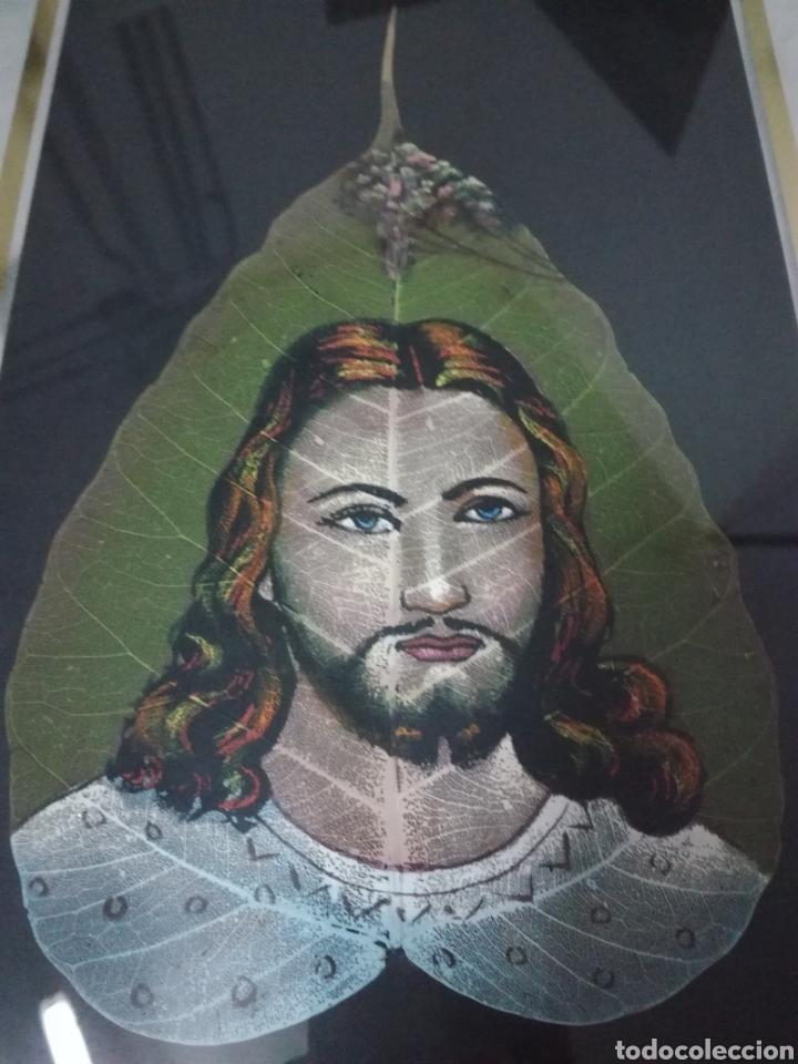 Otros objetos de arte: Pintura sobre hojas acorazonadas - Foto 3