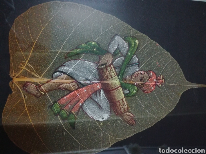Otros objetos de arte: Pintura sobre hojas acorazonadas - Foto 6