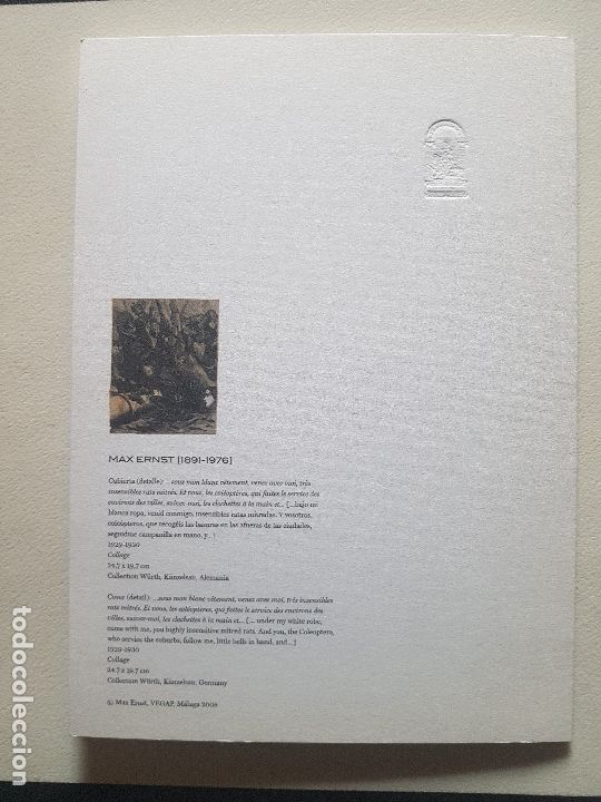 Otros objetos de arte: FLYER EXPOSICI&Oacute;N INVITACI&Oacute;N MAX ERNST 2008 FUND PICASSO - Foto 3