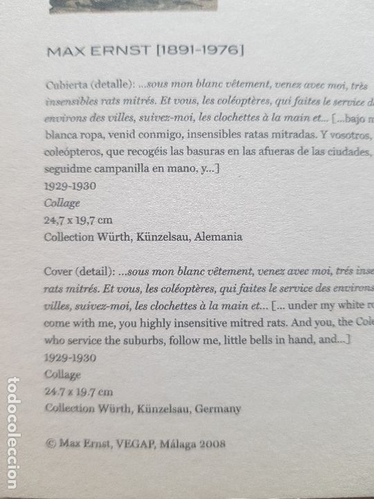 Otros objetos de arte: FLYER EXPOSICI&Oacute;N INVITACI&Oacute;N MAX ERNST 2008 FUND PICASSO - Foto 4