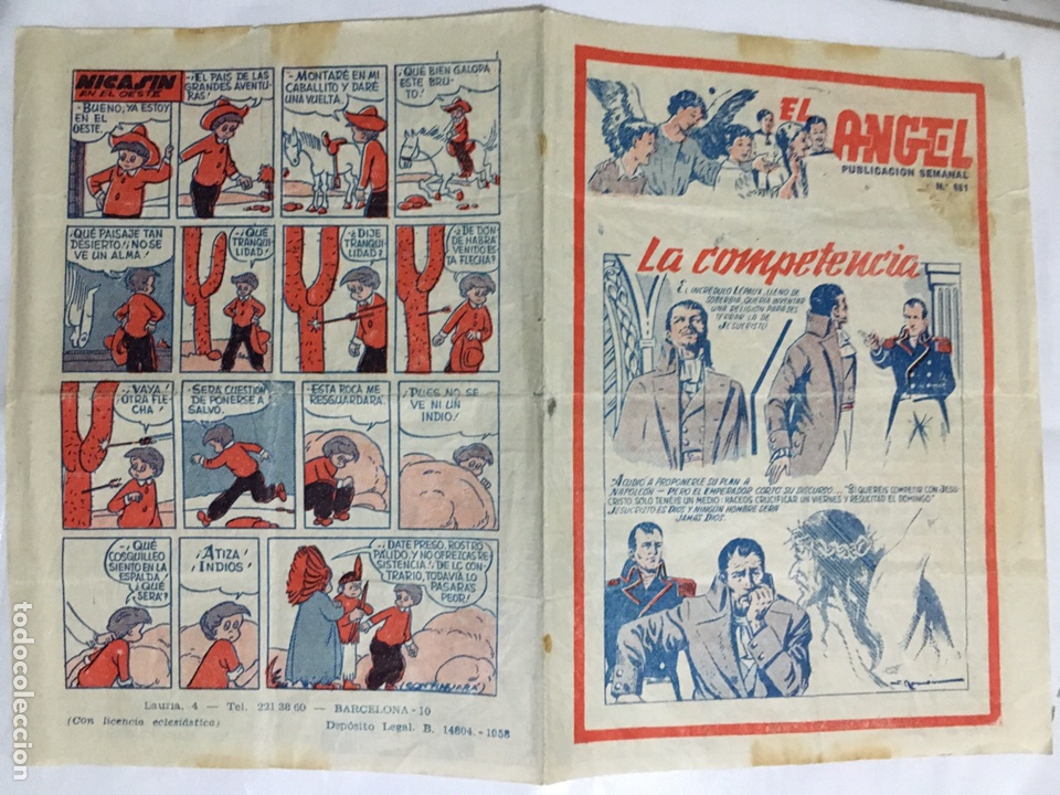 Otros objetos de arte: Hoja de catecismo el angel de 1958 - Foto 1