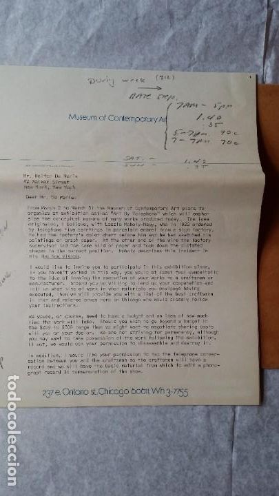 Otros objetos de arte: WALTER DE MARIA - Marcel Duchamp, Chicago Project, SMS#1, 1968 - Foto 2